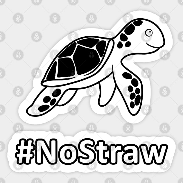 Turtle - No Straw Sticker by valentinahramov